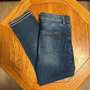 *WHITE HOUSE BLACK MARKET* Medium Wash The Slim Crop Jeans Size 2